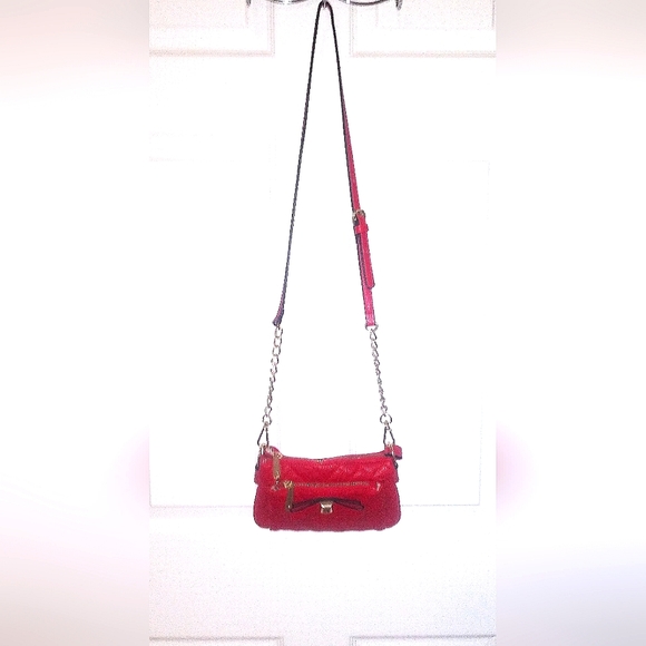 Charming Charlie Red Bow Quilted Leather Small Crossbody Purse - Picture 5 of 5